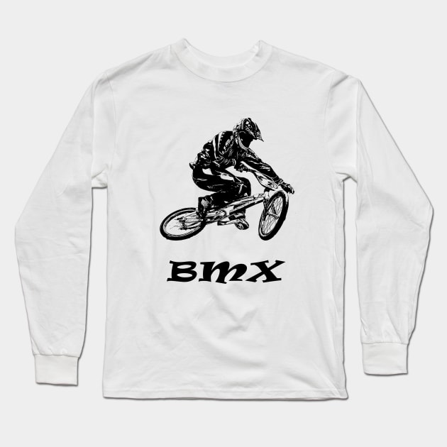 bmx Long Sleeve T-Shirt by rickylabellevie